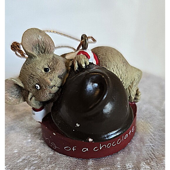 Forget Me Not American Greetings A Chocolatey Christmas Ornament Mouse 1992 - Picture 1 of 5